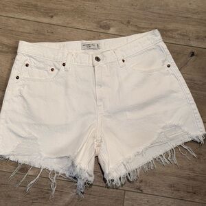 Abercrombie & Fitch White Jean Shorts